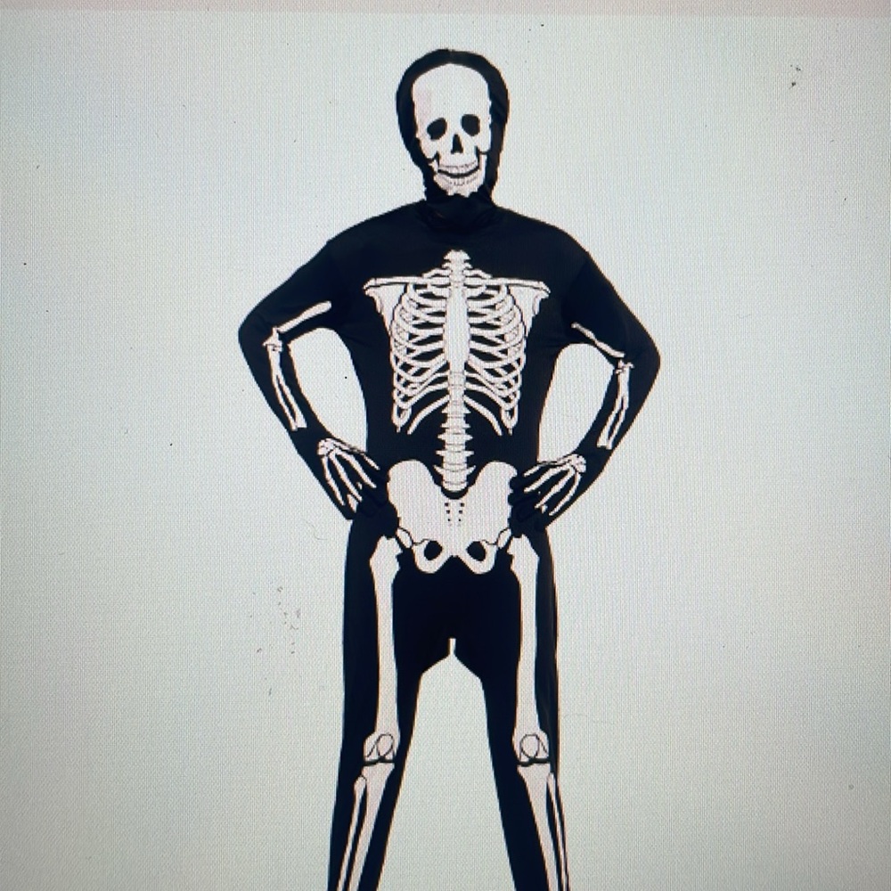 New Costume Halloween Skeleton Print Black Hoodie